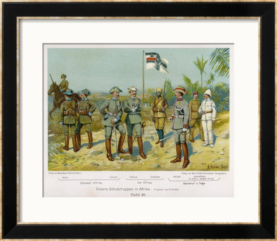 Uniforms Of Schutztruppen In Afrika, On Left South-West Africa by R Knoetel Pricing Limited Edition Print image