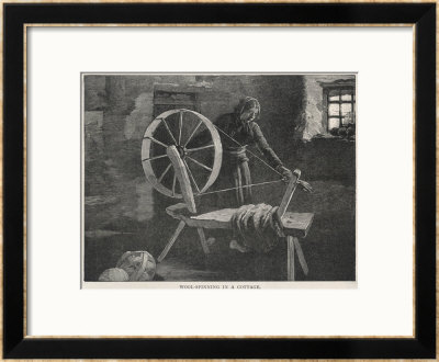 Wool-Spinning In A Cottage At Lismore Ireland by Margery Stokes Pricing Limited Edition Print image