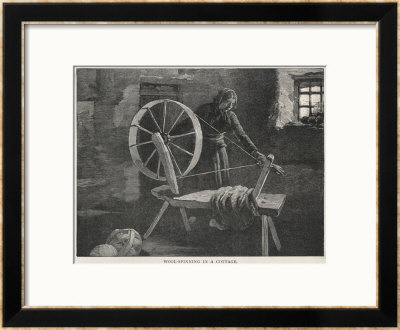Wool-Spinning In A Cottage At Lismore Ireland by Margery Stokes Pricing Limited Edition Print image