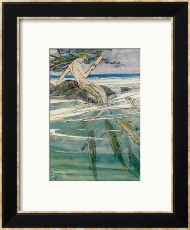 Peter Pan, Mermaid On A Rock by Alice B. Woodward Pricing Limited Edition Print image