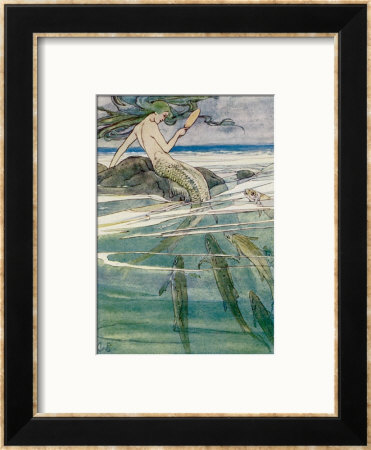Peter Pan, Mermaid On A Rock by Alice B. Woodward Pricing Limited Edition Print image