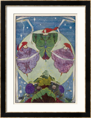 Three Mysterious Women Float Above The Hill by Harry Clarke Pricing Limited Edition Print image