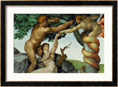 The Sistine Chapel; Ceiling Frescos After Restoration, Original Sin by Michelangelo Buonarroti Pricing Limited Edition Print image