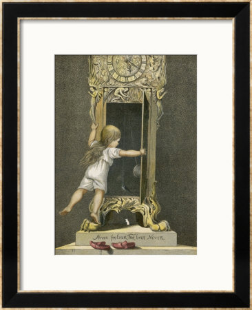 Child Watches The Swinging Pendulum Of The Grandfather Clock by Eleanor Vere Boyle Pricing Limited Edition Print image