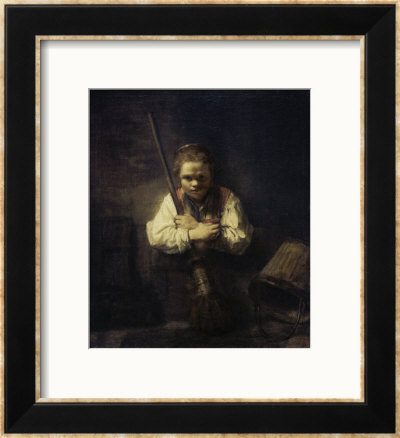 A Girl With A Broom by Carel Fabritius Pricing Limited Edition Print image