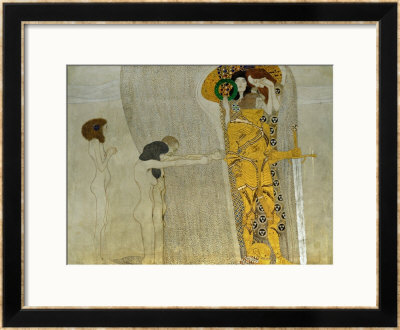 Beethoven Frieze Inspired By Beethoven's 9Th Symphony, The Knight In Shining Armour by Gustav Klimt Pricing Limited Edition Print image