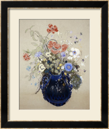 A Vase Of Blue Flowers, Circa 1905-08 by Odilon Redon Pricing Limited Edition Print image
