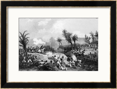 Black Revolt In Santo Domingo, 16Th September 1802 by Jean Francois Pourvoyeur Pricing Limited Edition Print image