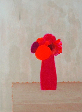 Bouquet Rouge Au Vase Rouge by Bernard Cathelin Pricing Limited Edition Print image