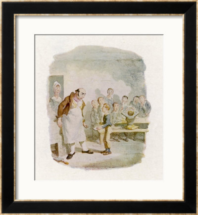 Oliver Twist In The Workhouse Dares To Ask For More Gruel by George Cruikshank Pricing Limited Edition Print image