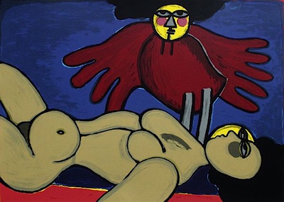 Nu Jaune A L'ange-Oiseau by Guillaume Corneille Pricing Limited Edition Print image