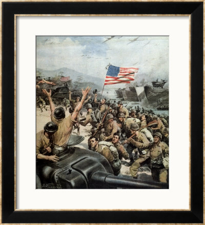 Americans Triumphant Land On Japanese Soil Near Tokyo by Rino Ferrari Pricing Limited Edition Print image