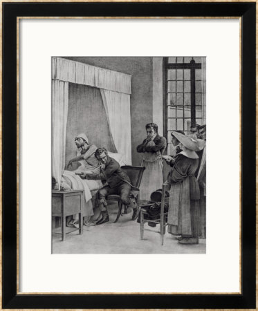 Rene Theophile Hyacinthe Laennec Listening To The Chest Of A Man With Consumption, 1816 by Theobald Chartran Pricing Limited Edition Print image