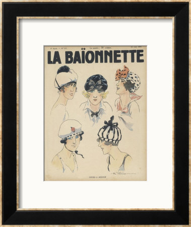 Five Styles Of Cap For The Summer Resembling Bathing Caps Berets And Turbans by Henry Fournier Pricing Limited Edition Print image
