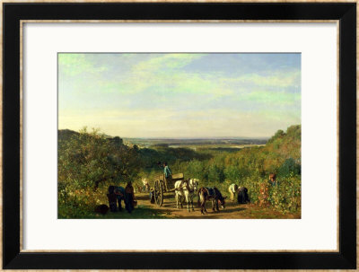 View From The Hilltops Of Suresnes Or, The Grape Harvest At Suresnes by Constant-Emile Troyon Pricing Limited Edition Print image