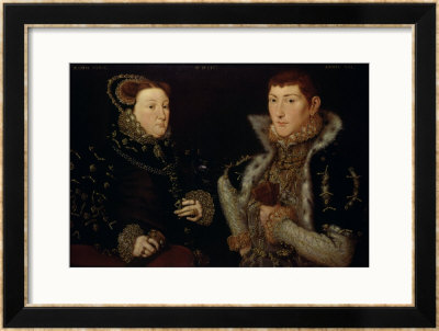 Lady Mary Neville And Her Son Gregory Fiennes, 10Th Baron Dacre, 1559 by Hans Eworth Pricing Limited Edition Print image