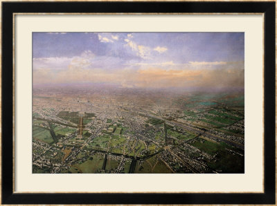 General View Of Paris From A Hot-Air Balloon, 1855 by Victor Navlet Pricing Limited Edition Print image