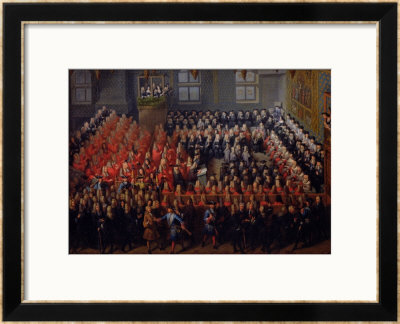 Bed Of Justice Held At The Parlement De Paris, 12Th September 1715 by Louis Michel Dumesnil Pricing Limited Edition Print image