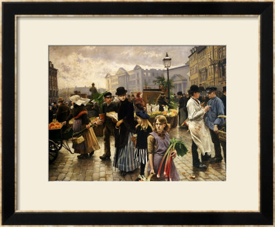 Market Day At Hojbro Plads Copenhagen by Paul Fischer Pricing Limited Edition Print image
