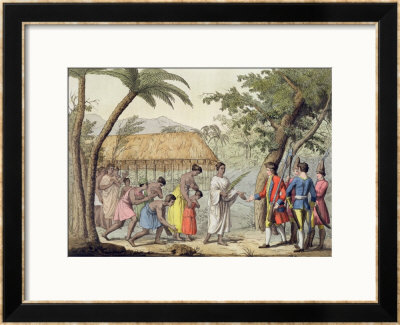 Captain Samuel Wallis Being Received By Queen Oberea On The Island Of Tahiti by Gallo Gallina Pricing Limited Edition Print image