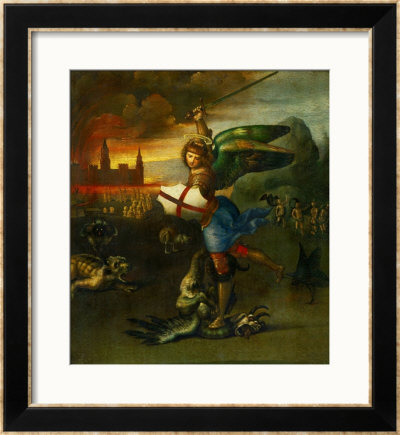 The Archangel Michael Slaying The Dragon by Raphael Pricing Limited Edition Print image