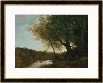 Passing The Ford In The Evening, 1868 by Jean-Baptiste-Camille Corot Pricing Limited Edition Print image