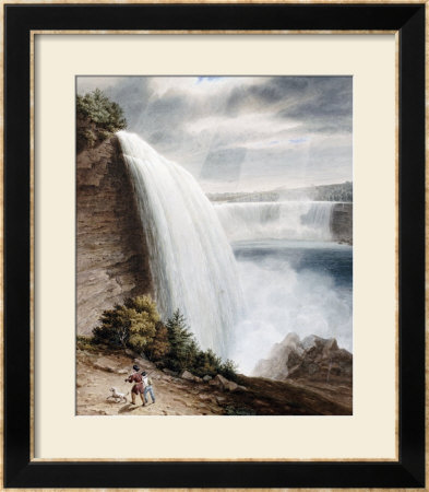 Niagara Falls, Part Of The American Fall From The Foot Of The Staircase, Circa 1829 by William James Bennett Pricing Limited Edition Print image