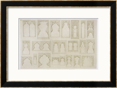 Islamic And Moorish Arch Designs For Balconies, Windows Etc.., From Art And Industry by Jean Francois Albanis De Beaumont Pricing Limited Edition Print image