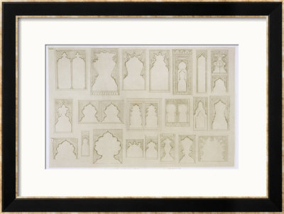 Islamic And Moorish Arch Designs For Balconies, Windows Etc.., From Art And Industry by Jean Francois Albanis De Beaumont Pricing Limited Edition Print image