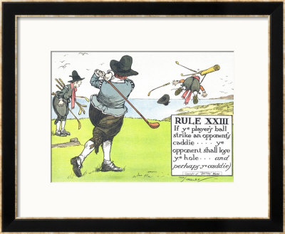 Rule Xiii: If Ye Player's Ball Strike An Opponent's Caddie by Charles Crombie Pricing Limited Edition Print image