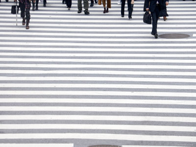 People Starting To Cross The Hachiko Square Zebra Crossing, Tokyo, Japan by Oote Boe Pricing Limited Edition Print image