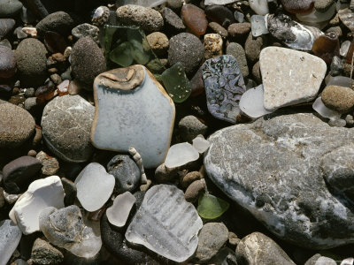 Close View Of Glass And Ceramic On Glass Beach, A Former Dump Site, California by Sylvia Sharnoff Pricing Limited Edition Print image