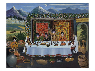 Dinner Near The Caucasus Mountains by Konstantin Rodko Pricing Limited Edition Print image