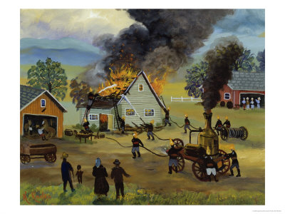 Burning Farmhouse by Konstantin Rodko Pricing Limited Edition Print image