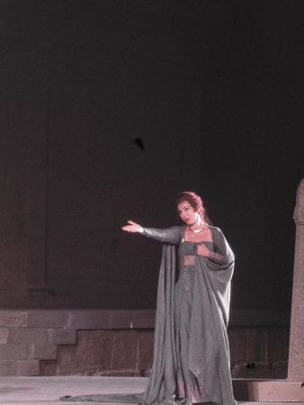 Singer Maria Callas In Opera Medea Performed In Restored Early Greek Amphitheater by James Burke Pricing Limited Edition Print image