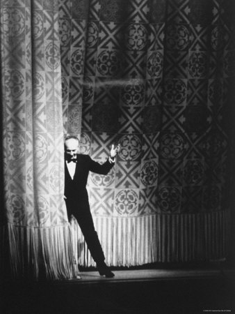 Ballet Master George Balanchine Stepping Before The Curtain by Gjon Mili Pricing Limited Edition Print image