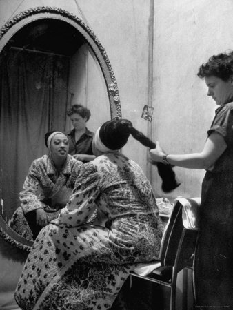 Entertainer Josephine Baker Reflected In Dressing Room Mirror At The Strand Theater by Alfred Eisenstaedt Pricing Limited Edition Print image