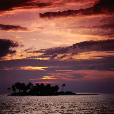 Sunset Over Island, Maldives by Dennis Wisken Pricing Limited Edition Print image