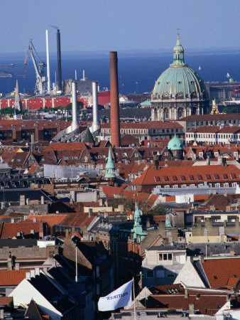 Rooftops Of City And Dome, Copenhagen, Denmark by Jon Davison Pricing Limited Edition Print image