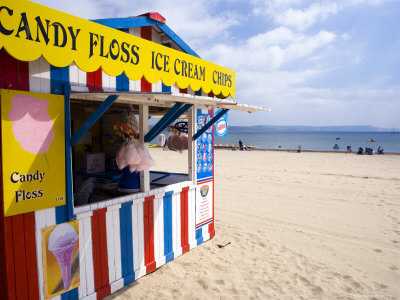 Beach Kiosk Selling Candy Floss, Ice-Cream And Chips by Gavin Gough Pricing Limited Edition Print image