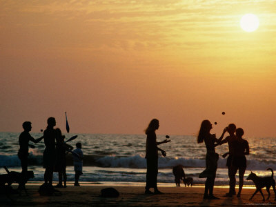 Juggling Practice On The Beach At Arambol In Goa by Paul Bigland Pricing Limited Edition Print image
