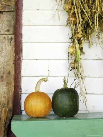 Two Pumpkins On A Bench, King's Landing Historical Settlement by Mark Hemmings Pricing Limited Edition Print image