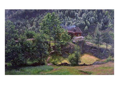 A Smallholding, 1903 (Oil On Canvas) by Amaldus Nielsen Pricing Limited Edition Print image