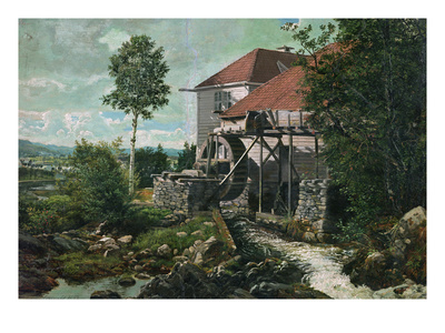 Valley From A Mill, 1853 (Oil On Canvas) by Anders Askevold Pricing Limited Edition Print image
