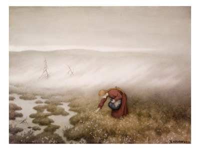 Cotton Grass, 1913 (Coloured Pencil) by Theodor Severin Kittelsen Pricing Limited Edition Print image
