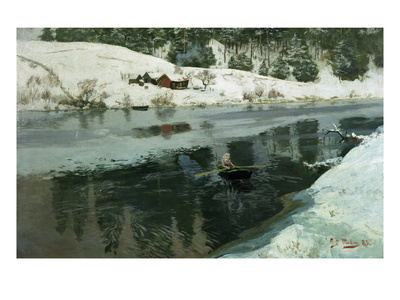 From Simoa, Winter, 1883 (Oil On Panel) by Fritz Thaulow Pricing Limited Edition Print image