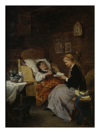 Visit To A Patient (Oil On Canvas) by Nils Bergslien Pricing Limited Edition Print image