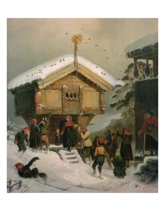 Christmas Custom, 1846 (Oil On Canvas) by Adolphe Tidemand Pricing Limited Edition Print image