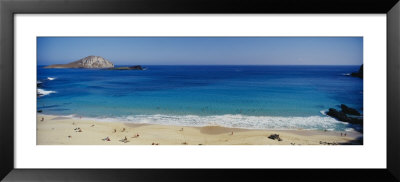 Aerial View Of Tourists On The Beach, Mokapuu Beach, Hawaii, Usa by Panoramic Images Pricing Limited Edition Print image