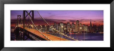 Bay Bridge Illuminated At Night, San Francisco, California, Usa by Panoramic Images Pricing Limited Edition Print image